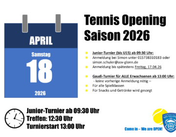 Tennis Opening Saison 2026